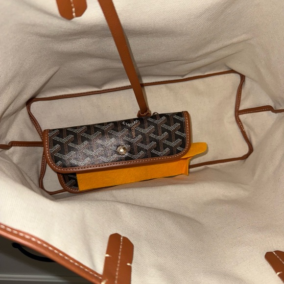 Goyard St Louis PM Goyardine Brown Tote Handbag with Pouch Authentic Brand New - Picture 2 of 10
